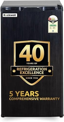 ROCKWELL Mini Fridge 5 Year Warranty Direct Cool Single Door Refrigerator for Bedroom & Office (MB 100, Grey)