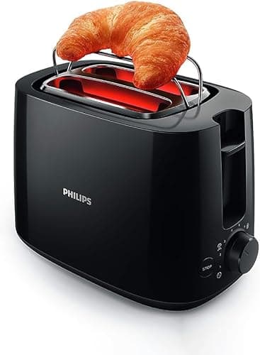 Philips Daily Collection HD2583/90 600W 2-in-1 Toaster & Sandwich Maker (Black)