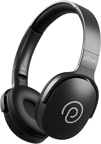 pTron Studio Wireless Over-Ear Headphones with HD Mic