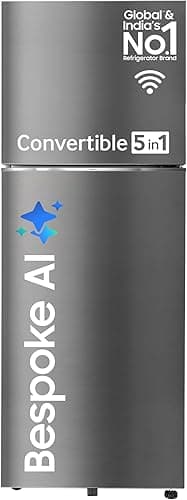 Samsung 350 L 3 Star Convertible 5-in-1 Digital Inverter Frost Free Double Door WiFi Bespoke AI Refrigerator (RT38DG5A4DS8HL, Silver)