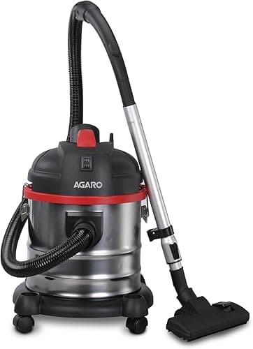 AGARO Ace 1600W Wet & Dry Vacuum Cleaner 21L Stainless Steel with Blower
