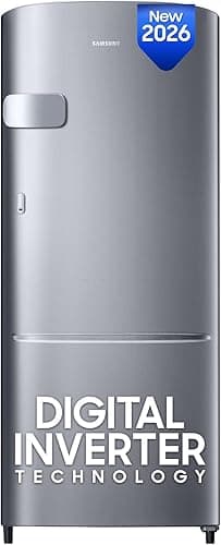 Samsung 183 L 3 Star Digital Inverter Direct-Cool Single Door Refrigerator (RR20H1Y23S8/HL, Silver Elegant Inox, 2026)