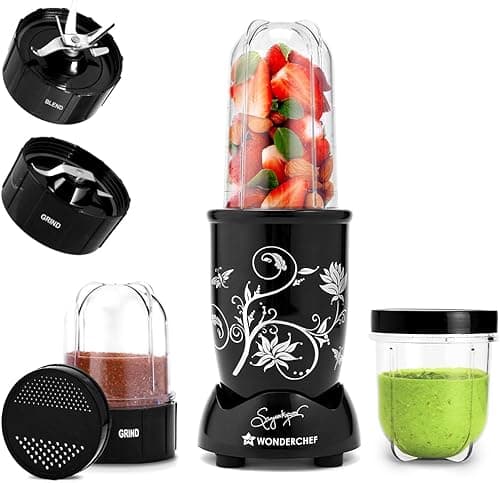 Wonderchef Nutri-blend 500W Mixer Grinder 22000 RPM with 3 Unbreakable Jars (Black)