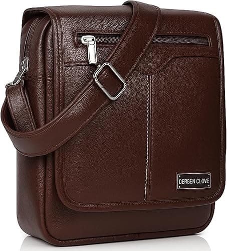 Side Sling Office Leather Handbag — Shoulder Tablet & Money Bag for Men and Women