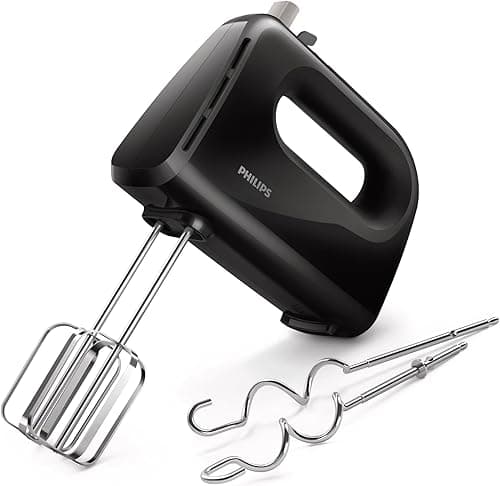 Philips HR3705/10 300W Lightweight Hand Mixer with 5 Speed Settings (Black)