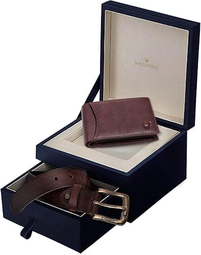 Gift Hamper for Men — Leather Wallet & Belt Combo Gift Set (New Bombay Brown)