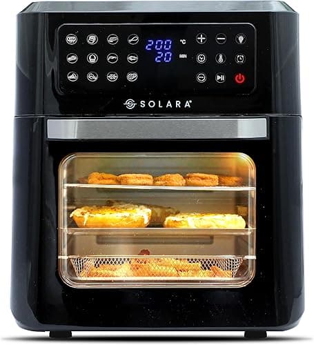 SOLARA 12L Air Fryer Oven 1800W OTG with 12 Presets & 9 Accessories (Black)