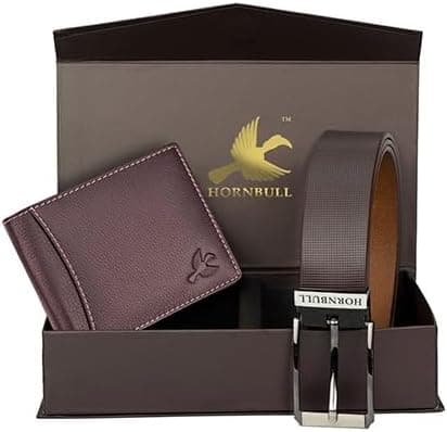 Leather Wallet & Belt Gift Hamper for Men — Brown Combo Gift Set