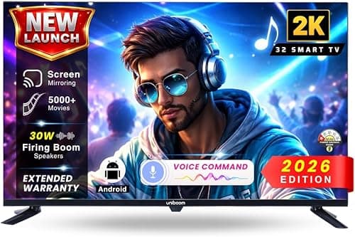 Uniboom Optima Series 80 cm (32 inch) HD LED Smart Android TV 30W Speakers (32S-ULT-AED)