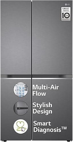 LG 655 L Frost-Free Smart Inverter Side-By-Side Refrigerator (GL-B257HDSY, Dazzle Steel)