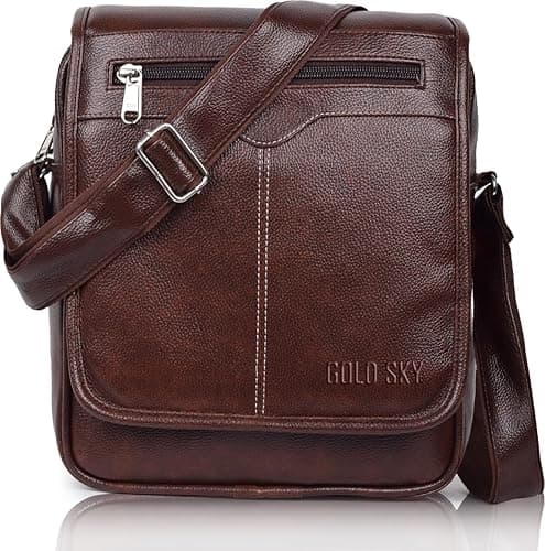 Shade Stylish PU Leather Sling Cross Body Travel Office Messenger Shoulder Bag for Men
